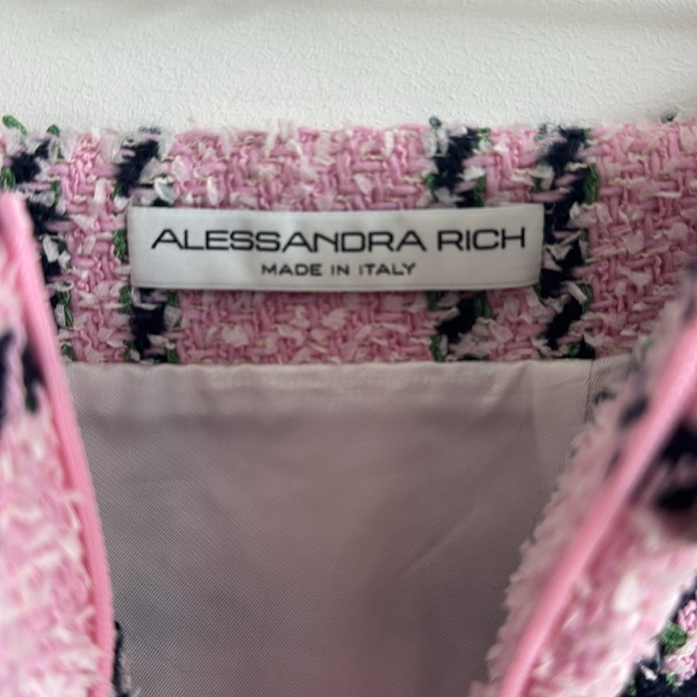 Alessandra Rich Pink and Black Plaid Mini Skirt - Picture 3 of 4